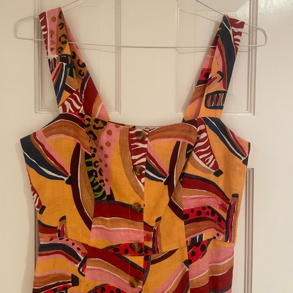 Farm Rio multi banana linen midi dress - Picture 8 of 11